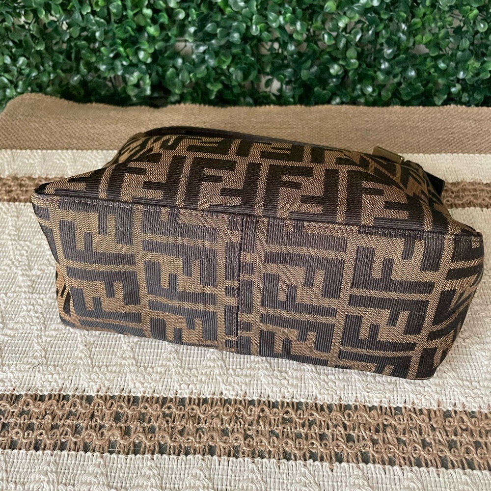 Fendi Brown and Dark Brown Zucca Logo Wristlet - Picture 5 of 13